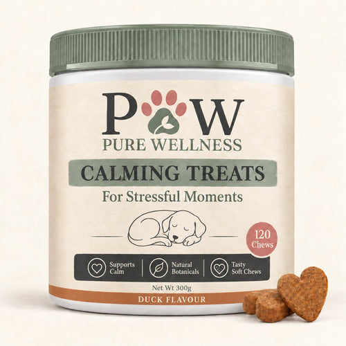 Paw Pure Wellness Calming Treats for dogs, Duck flavour jar